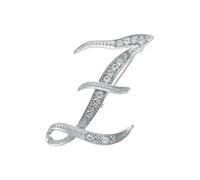 Broche lettre, broche lettre A-Z, pour femme, avec perles d'imitation, tendance, 26 lettres de l'alphabet, bijoux personnalisés, cadeaux. (Z)