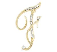 Broche lettre initiale | Épinglettes en forme de lettre en or,Broche en strass initiale, broches avec lettres, ornements initiaux, bijoux avec broches pour filles et femmes Bellv
