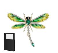 Broche libellule en cristal, idéale pour un tailleur, une chemise ou une robe, pour les cérémonies et le quotidien. Livrée dans un coffret cadeau. (B)