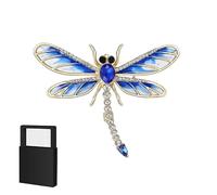 Broche libellule en cristal, idéale pour un tailleur, une chemise ou une robe, pour les cérémonies et le quotidien. Livrée dans un coffret cadeau. (D)