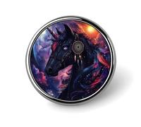 Broche Licorne Cheval Noir, badge de mode pour femmes et hommes, épinglette pour fêtes et mariages