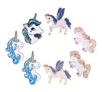 Broche Licorne Colorée 7 Pièces en Alliage Style Cartoon