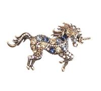 Broche licorne gracieuse en métal - Accessoire portable pour femme - Fermoir sécurisé spécial, taille unique, Comme décrit