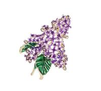 Broche lilas émaillée portable pour événement formel - Ornement en métal robuste avec détails complexes - Broche douce pour la peau sensible