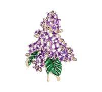 Broche lilas émaillée portable pour événement formel - Ornement en métal robuste avec détails complexes - Broche douce pour la peau sensible