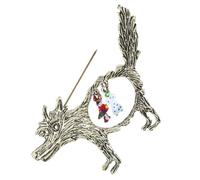 Broche Loup Rétro Fantaisie en Alliage pour Mariage du Marié | Épingle Style Conte, pour Robe de Mariage et Chapeau, Accessoire Thème Élégant