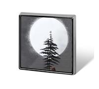 Broche Lune et Pin, épingle à Bouton Mignonne, Badge Bouton en Alliage d'aluminium, épingle de Revers rectangulaire, épingle commémorative élégante, Broche carrée pour vêtements, Sacs à Dos, Vestes,