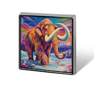 Broche mammouth laineux sur la glace, insigne carré, épinglette pour col ou revers, cadeau pour femmes et hommes