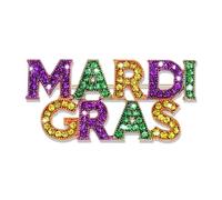 Broche Mardi Gras pour femmes et filles - Masque en strass - Fleur de lys - Broche à paillettes - Épingles à bouffon - Mardi gras - Défilé de carnaval - Bijoux de vacances