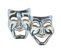 Broche Masques de Théâtre, Cadeau Théâtre, Cadeau Pour Maman, Fait Main en Etain, Fabrication Artisanale Francaise, par William Sturt, Les Etains de Jumilhac