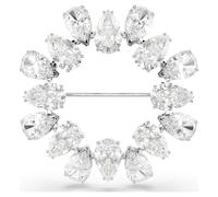 Broche Matrix, Taille poire, Blanche, Métal rhodié OS