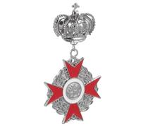Broche Médaille Vintage Couronne Impériale en Alliage pour Homme