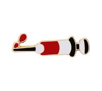 Broche médicale avec stéthoscope, cœur, cerveau, poumon, poche de sang et seringue - Motif ambulance, Normale, Métal non précieux