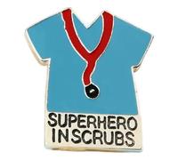 Broche médicale : stéthoscope, cœur, cerveau, poumons, sang, seringue, badge ambulance, Klein, Métal non précieux