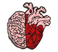 Broche médicale : stéthoscope, cœur, cerveau, poumons, sang, seringue, badge ambulance, Klein, Métal non précieux