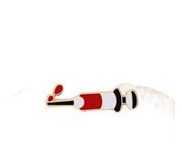 Broche médicale : stéthoscope, cœur, cerveau, poumons, sang, seringue, badge ambulance, Klein, Métal non précieux