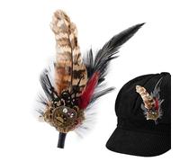 Broche médiévale 2 en 1 - Design plumes décoratives - Épingles à chapeau - Barrette à cheveux gothique pour occasions spéciales, fêtes costumées, mariages, représentations théâtrales, soirées