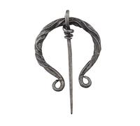 Broche médiévale unique pour cape, châle, broche personnalisée viking, corne, broches, broches géométriques, penannulaires pour femme, fermoir à boucle, Métal Argent