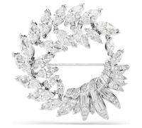Broche Mesmera, Taille marquise, Blanche, Métal rhodié OS