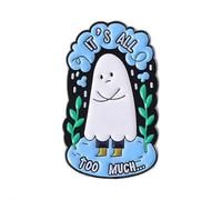 Broche mignonne avec inscription « Talk About Your Feelings » pour sacs à dos, cadeau amusant pour ami anxieux, collègue, broche fantôme émotionnel, accessoire de rappel doux, taille unique, Acier