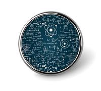 Broche mignonne en émail représentant une formule physique, mathématique et scientifique. Badge, épinglette, décoration pour revers de veste, sac ou chapeau. 2,5 cm (1 pouce).