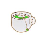 Broche mignonne en forme de tasse à café et de thé vert pour femme et fille, cadeau d'anniversaire, 1# de qualité adorable et pratique, astucieuse et attrayante