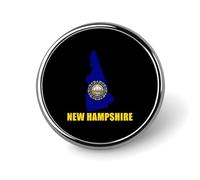 Broche mignonne en métal avec drapeau et carte du New Hampshire, badge rond pour veste, chapeau, sac, accessoires, bijoux