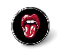 Broche mignonne en métal avec lèvres rouges et langue, accessoire pour veste, chapeau, sac, bijoux