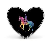Broche mignonne en métal en forme de cœur pour homme et femme, motif course hippique marseillaise, idéale pour vêtements, sacs, chapeaux, bijoux et accessoires