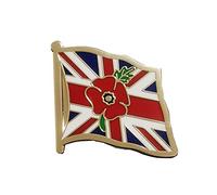 Broche militaire de commémoration Union Jack rouge Levviye - Lest We Forget Remembrance Day - Armée britannique