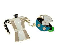 Broche Miniblings Cafetière Espresso - Je tasse de pot de café de tasse de café cafetière moka émaillées - - Bijoux mode main I Pin Button Pins