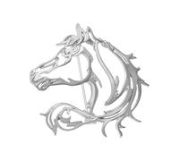 Broche minimaliste en forme de cheval, conception en alliage léger avec finition dorée pour tenue formelle et décontractée, broche évidée
