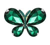 Broche minimaliste en forme de papillon en strass pour femme - Épinglette raffinée en forme de larme d'animal de dessin animé - Accessoires de robe mignons pour anniversaire, Noël et mariages