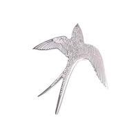 Broche minimaliste en métal robuste pour costumes formels, tenues quotidiennes, collection cadeau, ornement d'hirondelle moderne pour vestes, taille unique, Comme décrit