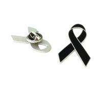 Broche moderne en forme de colombes en forme de ruban, légère, 3 g, broche de collecte de fonds pour les causes sociales et accessoires de mode, motif colombes symboliques et ruban, taille unique