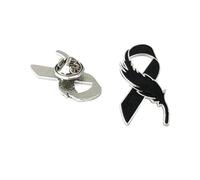 Broche moderne en forme de colombes en forme de ruban, légère, 3 g, broche de collecte de fonds pour les causes sociales et accessoires de mode, motif colombes symboliques et ruban, taille unique