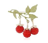 Broche moderne en forme de fruit émaillé - Accessoire de bijoux élégant en métal - Pour diverses occasions - Bijoux élégants en mûres, One Size, Comme décrit