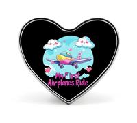 Broche « Mon premier voyage en avion » pour femmes et hommes, badge cœur mignon, épinglette pour fête ou mariage