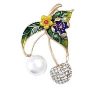 Broche multifonction amusante et sophistiquée en forme de cerises - Design élégant - Accessoire de mode portable pour les artistes - Tenue quotidienne, Métal