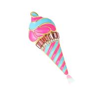 Broche multifonction amusante et sophistiquée en forme de crème glacée au design élégant, accessoire de mode portable pour les artistes, tenue quotidienne, accessoires de fête, taille unique, Comme