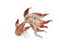 Broche multifonction amusante et sophistiquée pour pêche en or - Design élégant - Accessoire de mode portable pour les artistes - Tenue quotidienne - Broche de style chinois, taille unique, Comme