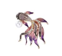 Broche multifonction amusante et sophistiquée pour pêche en or - Design élégant - Accessoire de mode portable pour les artistes - Tenue quotidienne - Broche de style chinois, taille unique, Comme