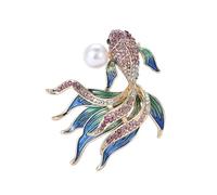 Broche multifonction amusante et sophistiquée pour pêche en or - Design élégant - Accessoire de mode portable pour les artistes - Tenue quotidienne - Broche de style chinois, taille unique, Comme