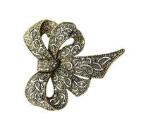 Broche multifonction en alliage en forme de nœud en strass - Accessoire élégant pour robe, chapeau, écharpe, broche vintage, One Size, Comme décrit