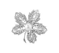 Broche multifonction en forme de feuille d'érable avec cristaux et perles qui améliore à la fois les tenues professionnelles et décontractées pour un usage quotidien décontracté