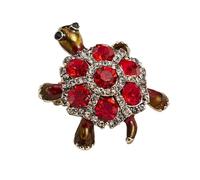 Broche multifonctionnelle sur le thème de la tortue pour ajouter du charme aux vêtements et sacs à dos Accessoire élégant en alliage de tortue strass vintage