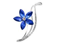 Broche Ne m’oubliez pas pour Femmes - Pin Fleur Strass Cristal Bleu Brillant, Broche de Revers en Alliage Élégante pour Manteau/Robe/Écharpe, Cadeau Luxueux pour Mariage/Soirée