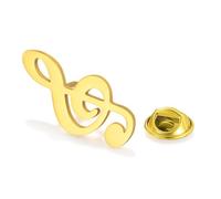 Broche note de musique en acier inoxydable pour homme et femme - Broche en forme de note de musique - Cadeau pour professeur, One Size, Acier inoxydable, Pas de pierre précieuse