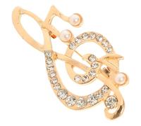 Broche Note Musique Perles, Alliage Métal, Style Vintage Élégant | Accent Décoratif Or, pour Femmes et Musiciennes, Manteaux, Paquet, Sorties Soirée, Usage Quotidien