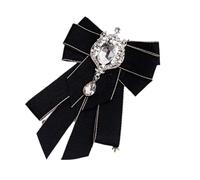 Broche nœud en cristal pour robes et manteaux à la mode strass cravate accessoire de bijoux pour tenues élégantes broche en pierre élégante, One Size, Comme décrit
